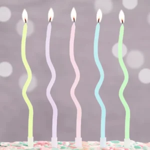 5 Velas Torcidas Pastel 13.5cm
