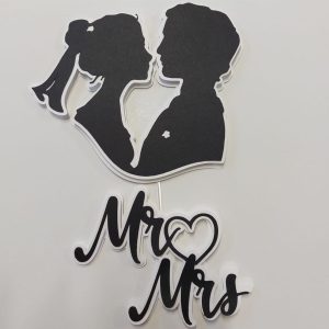 Topo de Bolo em Camadas Casamento Preto