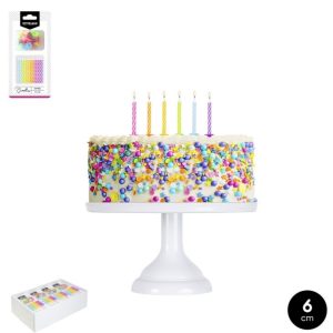 24 Velas Coloridas Espiral 6cm