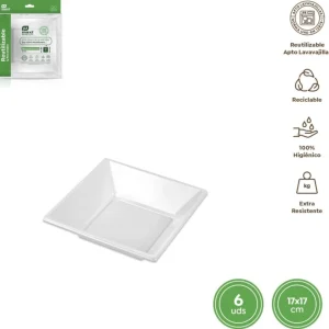 6 Pratos Fundo Branco 17cm