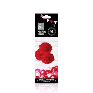 Pom Pom Decorativo Vermelho 25cm
