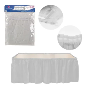 Saiote Plissada Branca para Mesa