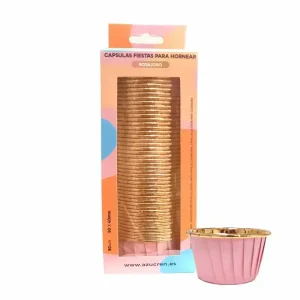 50 Formas para Cupcakes Rosa e Dourada
