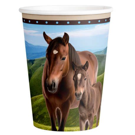 8 Copos de Papel Tema Cavalos - Image 2