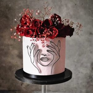 Silhueta de Mulher p/Bolo de Acrílico