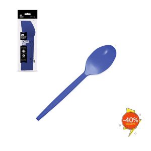 15 Colheres Reutilizáveis Azul Escuro 16.5cm