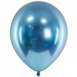 100 Balões Látex Metalizado Azul Royal 29cm