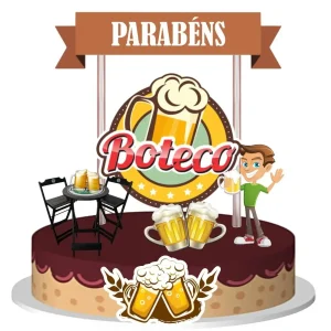 Topo para Bolo em Papel Boteco