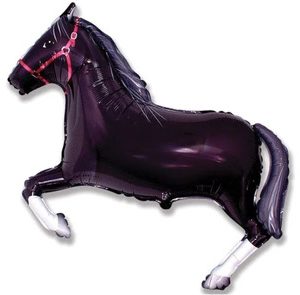 Balão Foil Shape Cavalo Preto 90cm