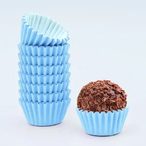 100 Forminhas para Brigadeiro Azul Bebê nº5