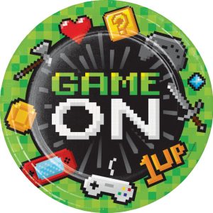 8 Pratos Festa Video Game 22cm