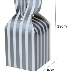 6 Caixas Box para Doces Prata com Listas