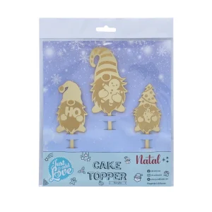 Topo de Bolo Natal Gnomos