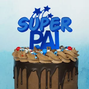 Topo de Bolo Super Pai c/Estrelas