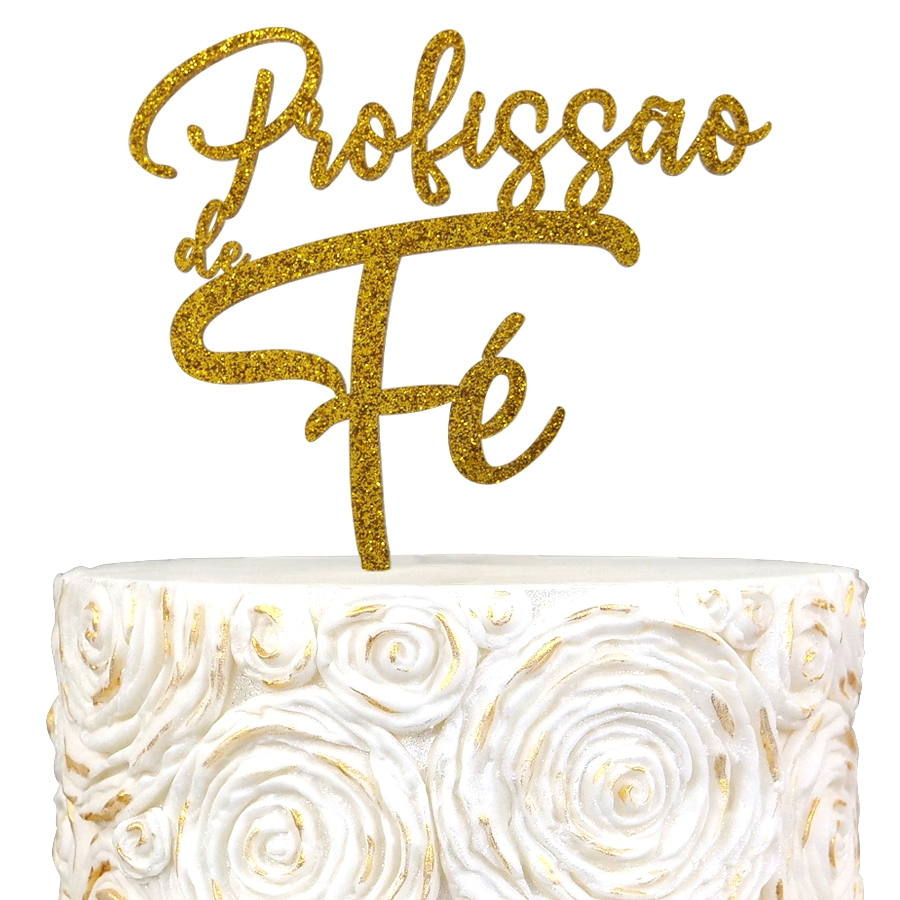 Topo de Bolo Profissão de Fé em Acrílico
