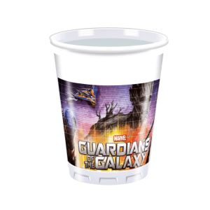 8 Copos de Plástico Guardiões da Galáxia 200ml