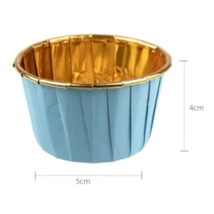 12 Formas para Cupcakes Azul e Dourada
