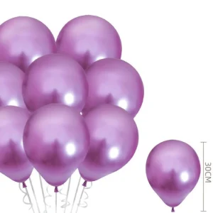 100 Balões Látex Metalizado Roxo 13cm