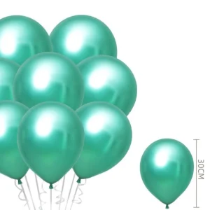 4 Balões Metalizados Verde 30cm