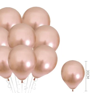 25 Balões Metalizados Rose Gold 30cm
