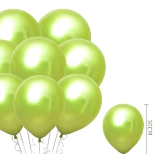 25 Balões Metalizados Verde Claro 30cm