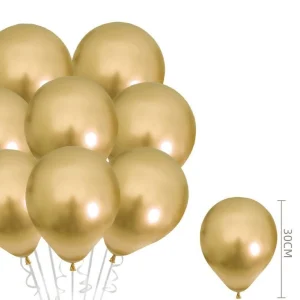 4 Balões Metalizados Dourado 30cm