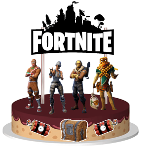 Topo de Bolo em Papel Fortnite