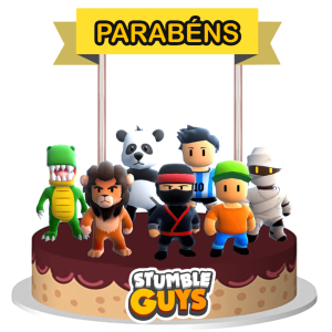 Topo de Bolo em Papel Stumble Guys
