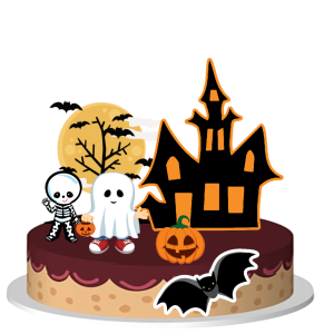 Topo de Bolo em Papel Halloween