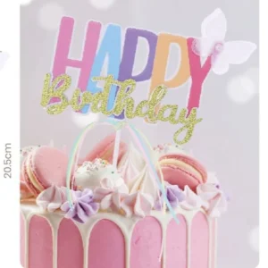 Topo de Bolo Simples Happy Birthday