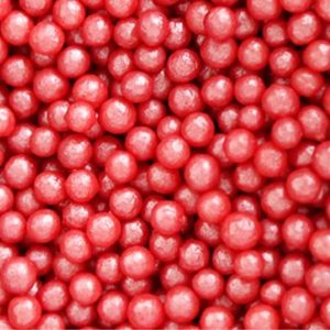 Decoração Açúcar Pérolas Vermelha 4mm 90g