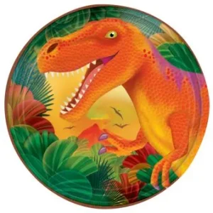 8 Pratos Dinossauros 18cm